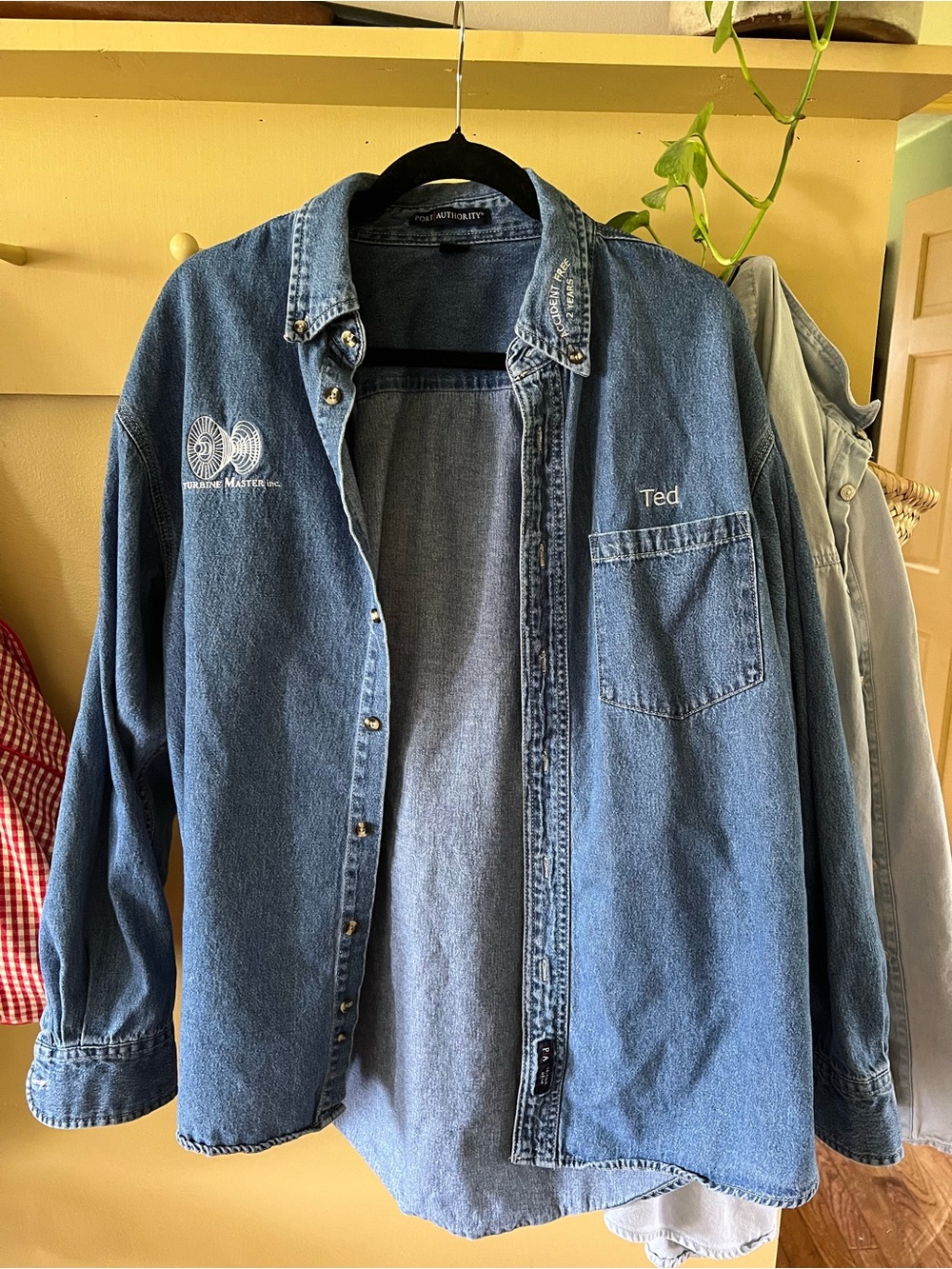 Port Authority Blue Denim Shirt with Embroidered 'Ted'